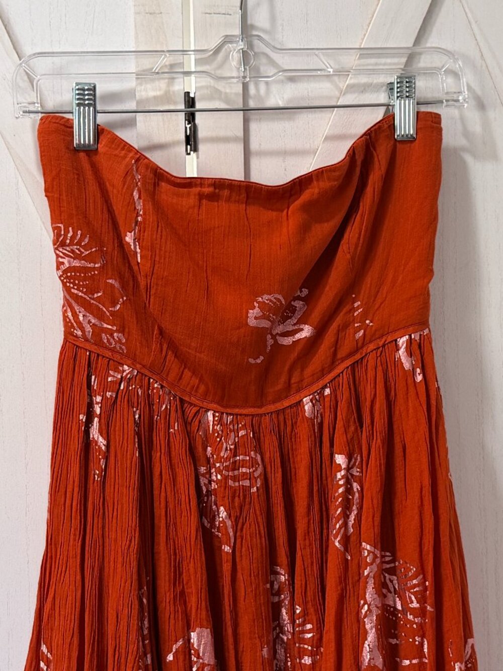 Free People Baja Babe Midi Dress Copper Combo Strapless Boho Size Small - Picture 8 of 11